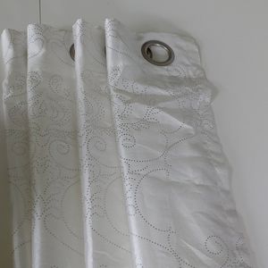 2 white with silver curtains